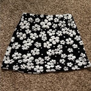 Urban Outfitters Black and White Floral Mini Skirt